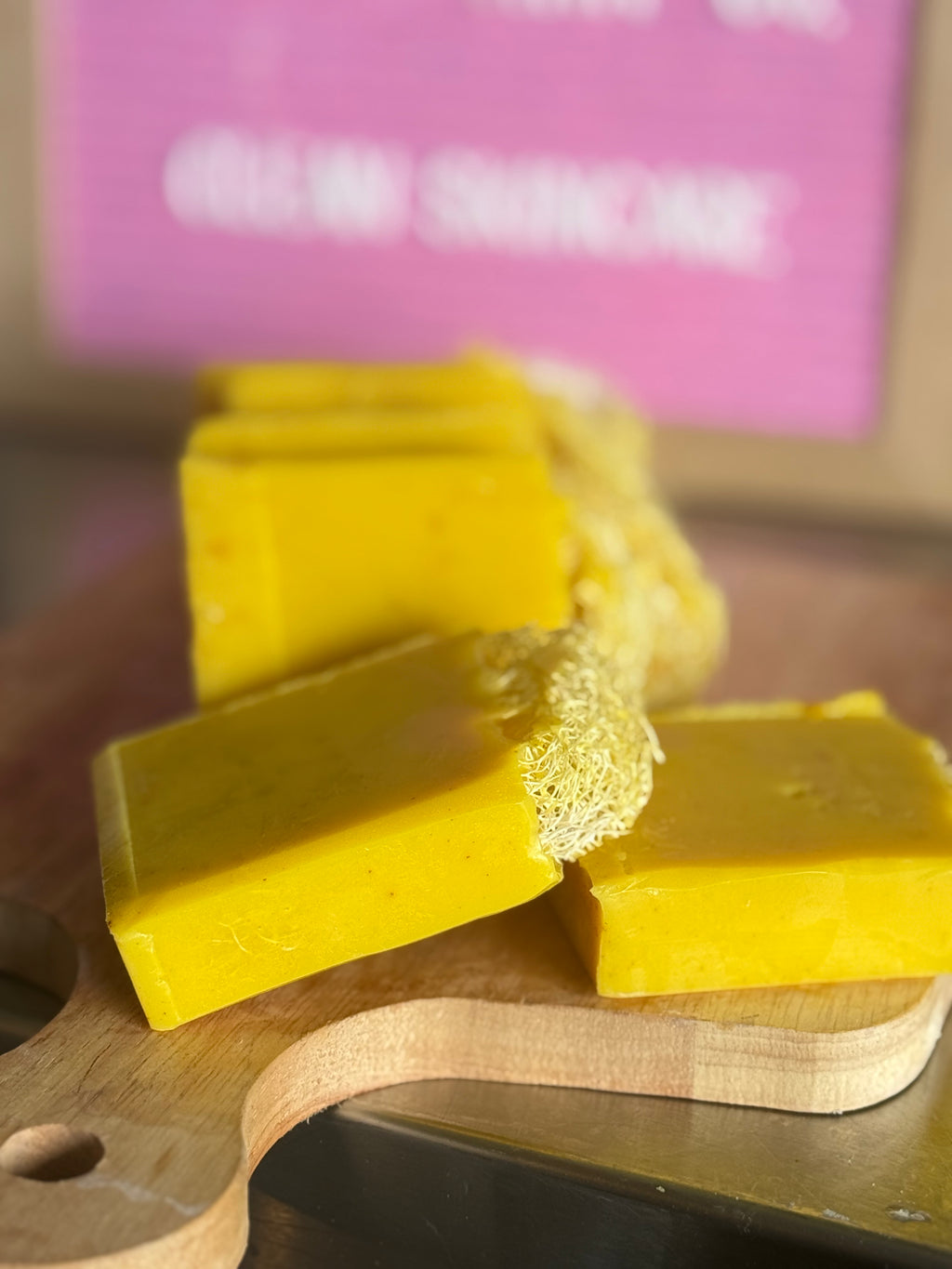 Natural Tumeric Luffa Exfoliating Soap: Body Bar