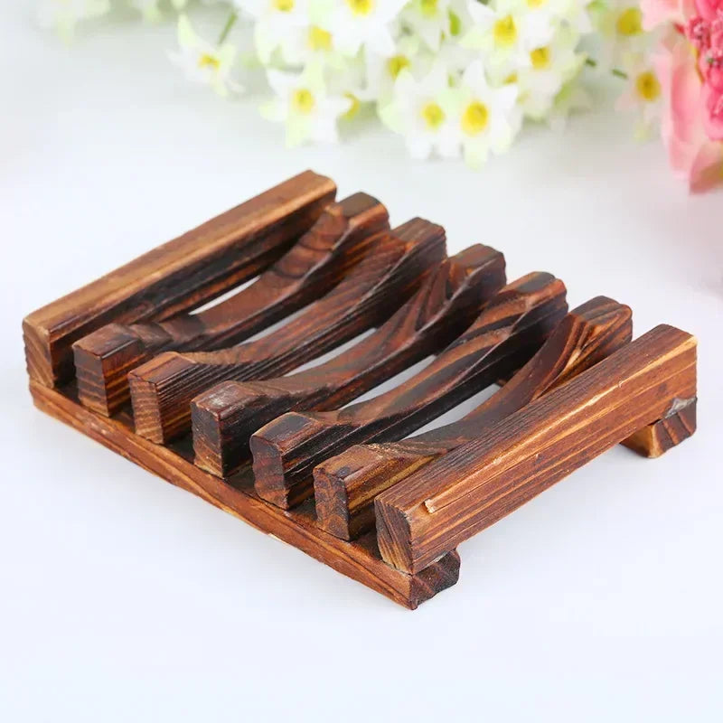Natural Bamboo Soap Holder- Drain Box to Prevent Mildew