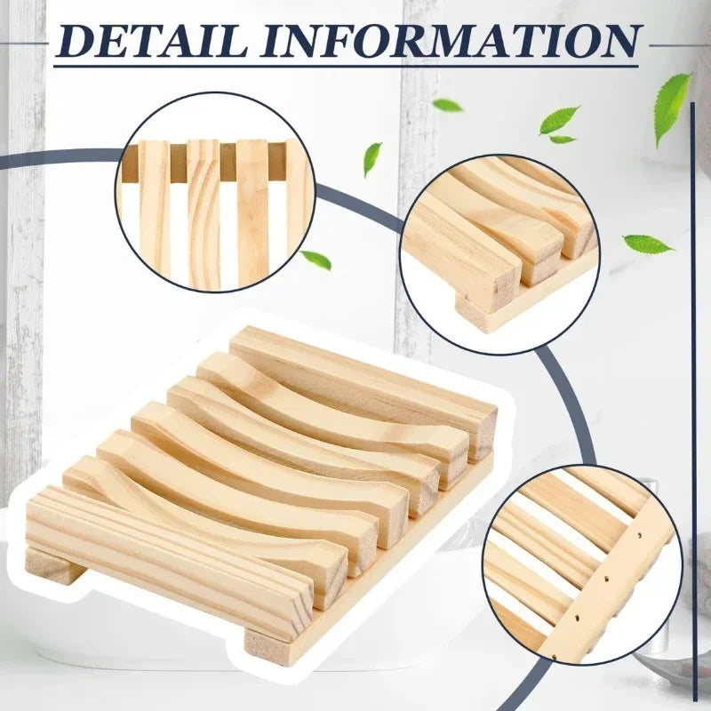 Natural Bamboo Soap Holder- Drain Box to Prevent Mildew