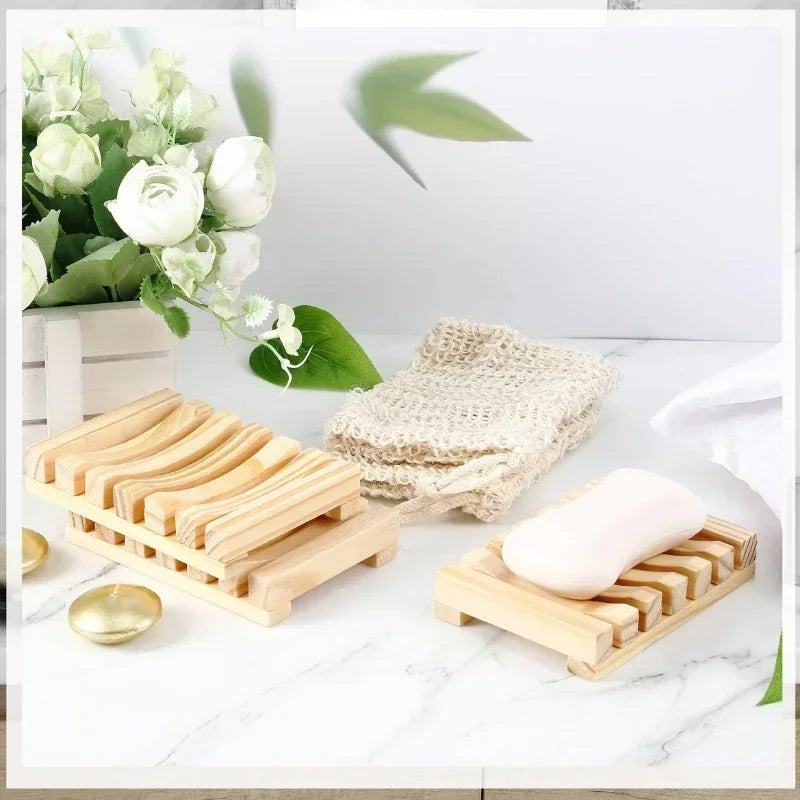 Natural Bamboo Soap Holder- Drain Box to Prevent Mildew
