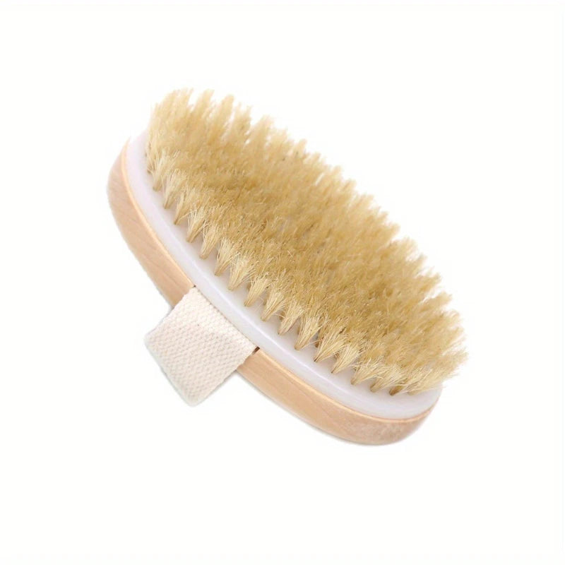 Natural Wooden Bristle Body Brush - Soft Wet Dry Massager for Deep Cleansing and Exfoliation Massage brush  bath brush