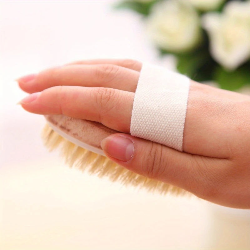 Natural Wooden Bristle Body Brush - Soft Wet Dry Massager for Deep Cleansing and Exfoliation Massage brush  bath brush