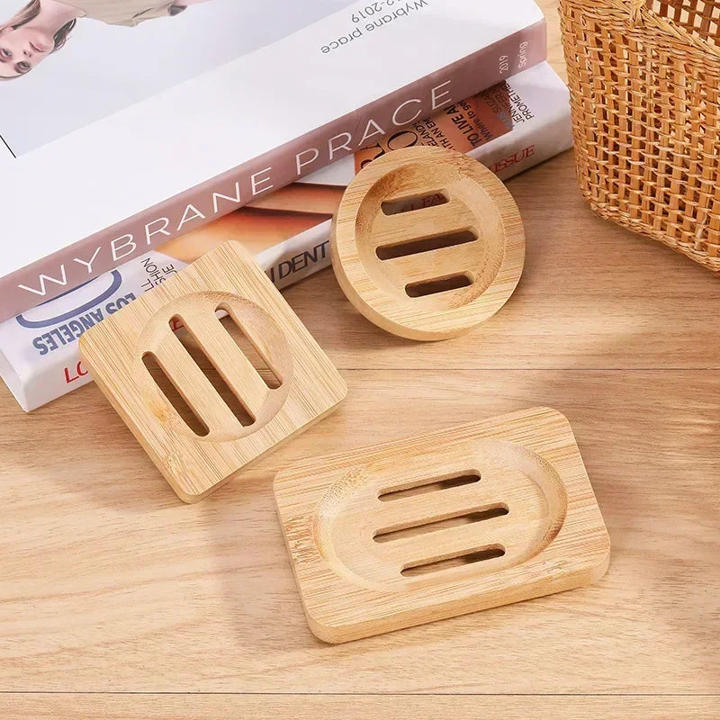Natural Bamboo Soap Holder- Drain Box to Prevent Mildew